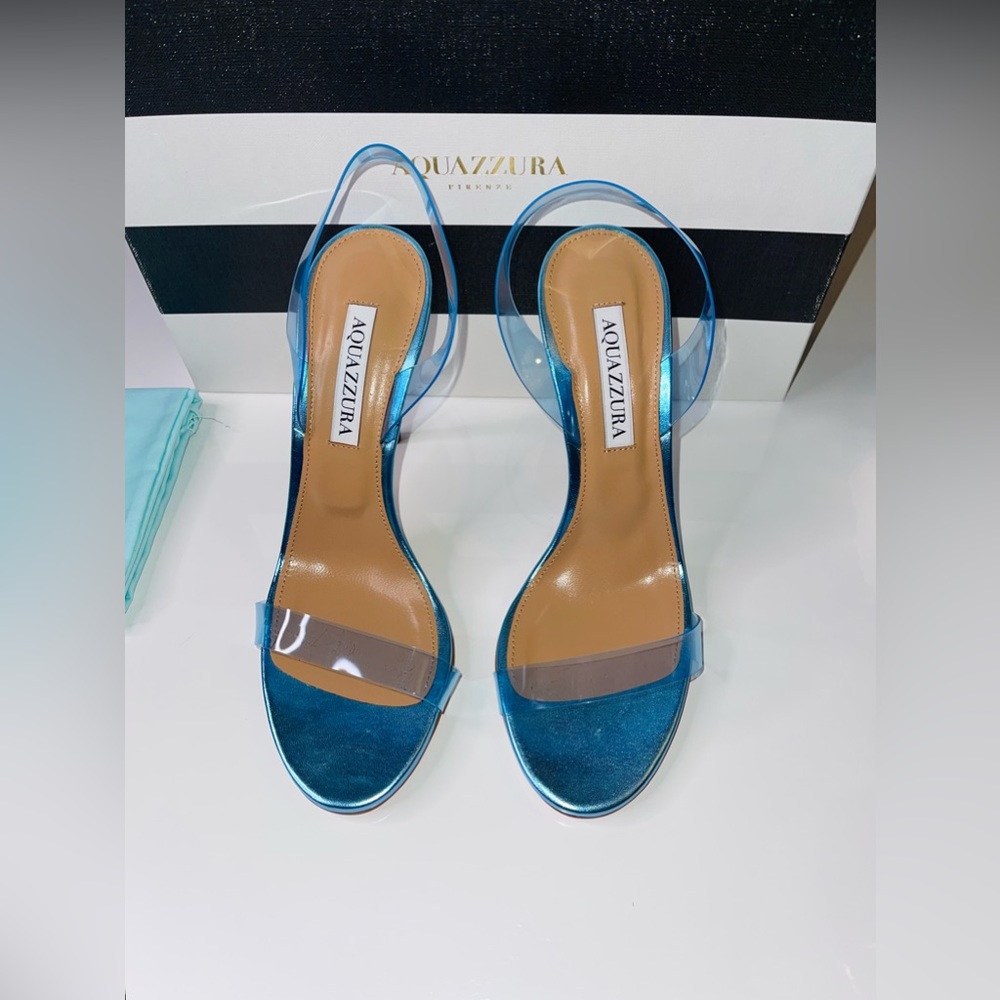 Aquazzura - So Nude PVC Slingback Sandals Ice - 37 (7) - New in Box - Picture 14 of 16